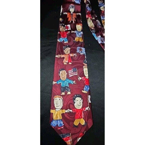 Steven Harris Children Around The World Men’s Tie Hand Made Necktie EUC - Picture 2 of 4